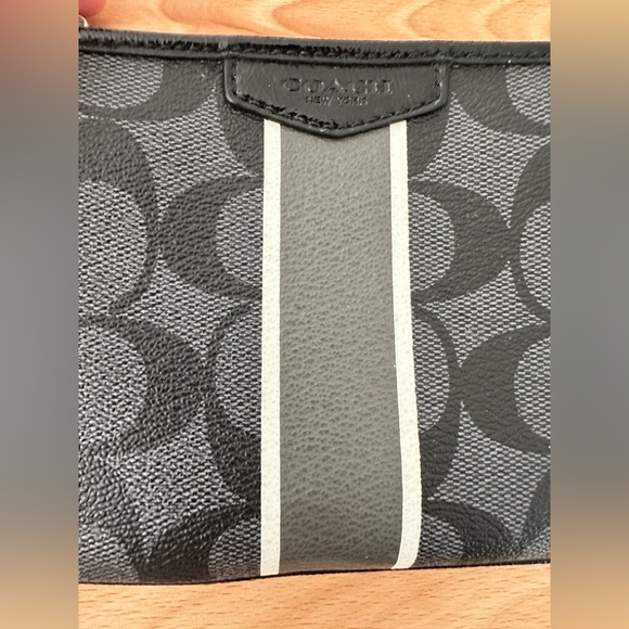 Coach Black and Gray Signature Wristlet - Picture 6 of 8